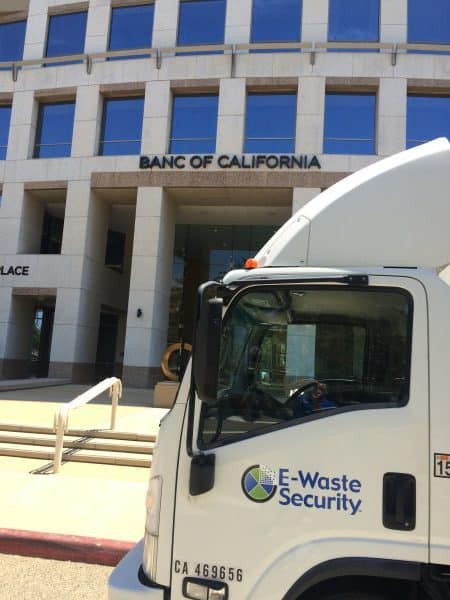 Banc of California Hard Drive Shredding Project E-Waste Security working with Banc of California on hard disk drive shredding project in Irvine, CA.